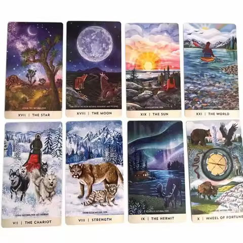 12x7cm Tarot for The Great Outdoors Paper Manual Card Games 78-Card Deck Centered on Favorite Places and Pastimes