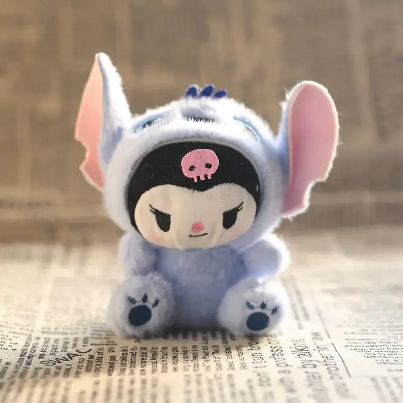 Sanrio Hello Kitty Plush Stitch Disney Cinnamoroll  Kuromi Items Cartoon Deco Bags Peluche Keychain Pendant Soft Anime Gift