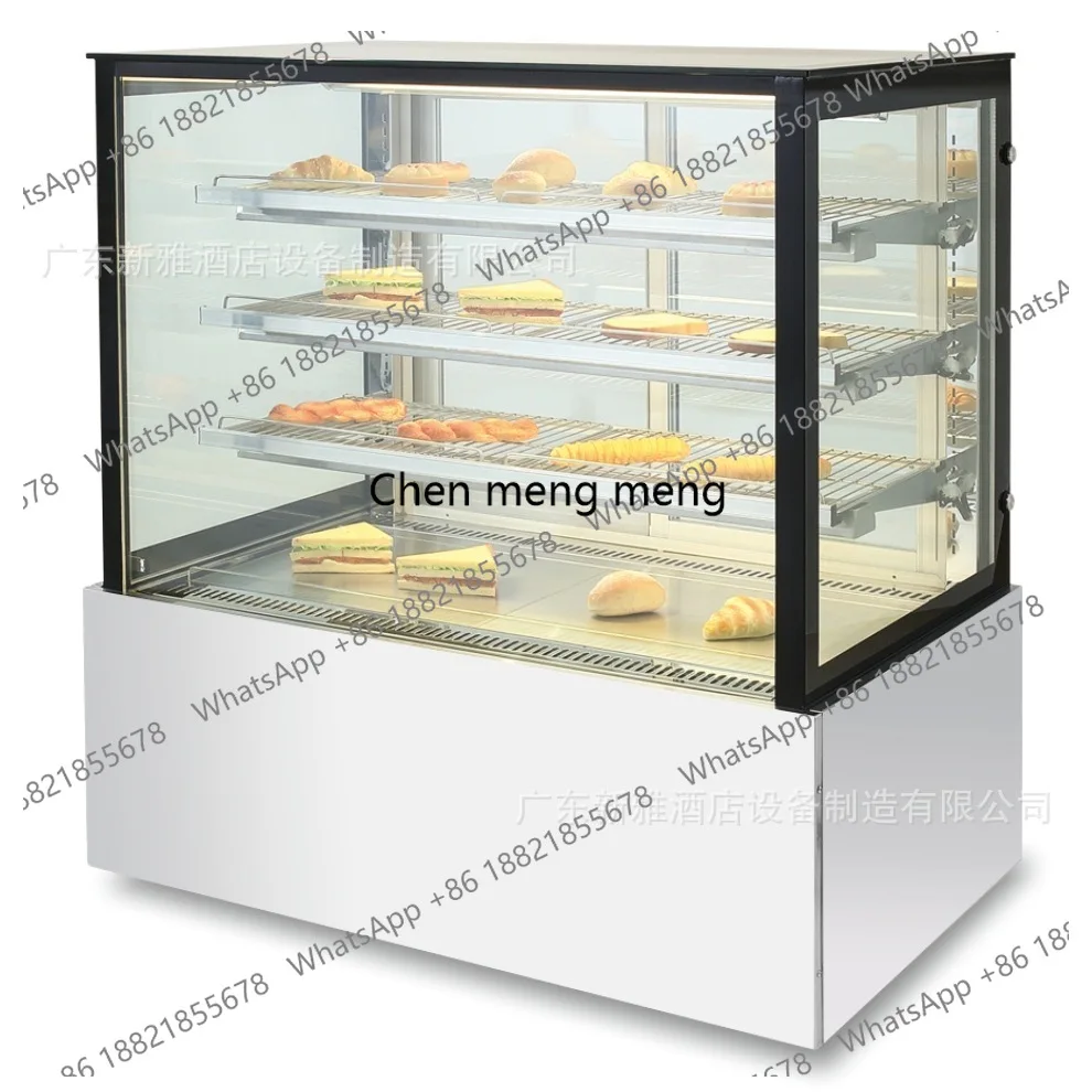

Custom Square Insulated Cabinet Tempered Glass Heating Insulated Cabinet Cookie Biscuit Burger Bread Egg Tart Display Cabinet