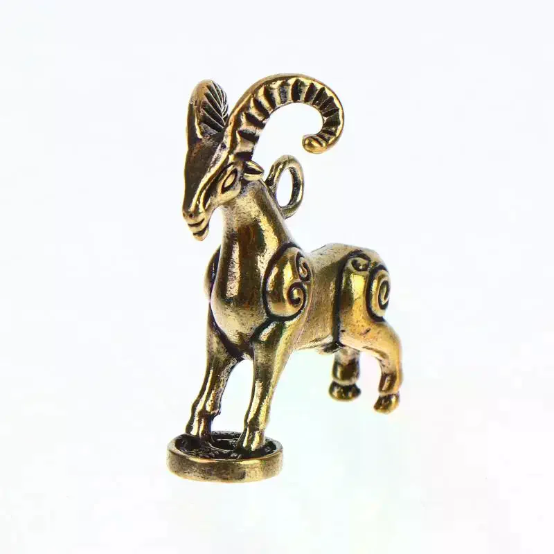 2027 Zodiac Goat Sculpture Step On Money Sheep Figurine Brass Animal Statue Desktop Ornament Wealth Fengshui Home Decor