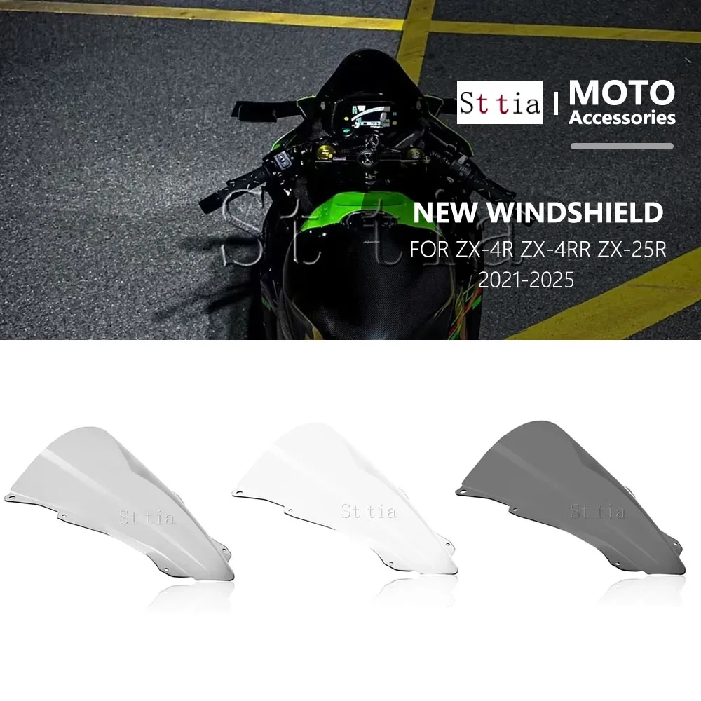 

For Kawasaki Ninja ZX-25R 2021-2024 ZX-4RR ZX4RR ZX-4R ZX4R 2023-2025 Motorcycle Heightening Raised Windshield WindScreen