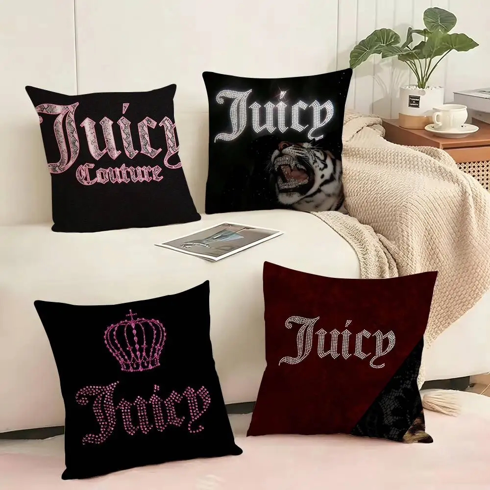

Pink Perfumes Juicy CoutureS Square Double-Sided printed Pillow Case Bedroom Bedside Pillow Sofa Cushion Cover Gift