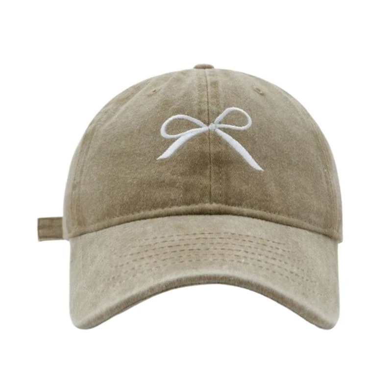 400A Modern Baseball Hat Casual Summer Sport Headwear Embroidered Bow Embroidery Bow