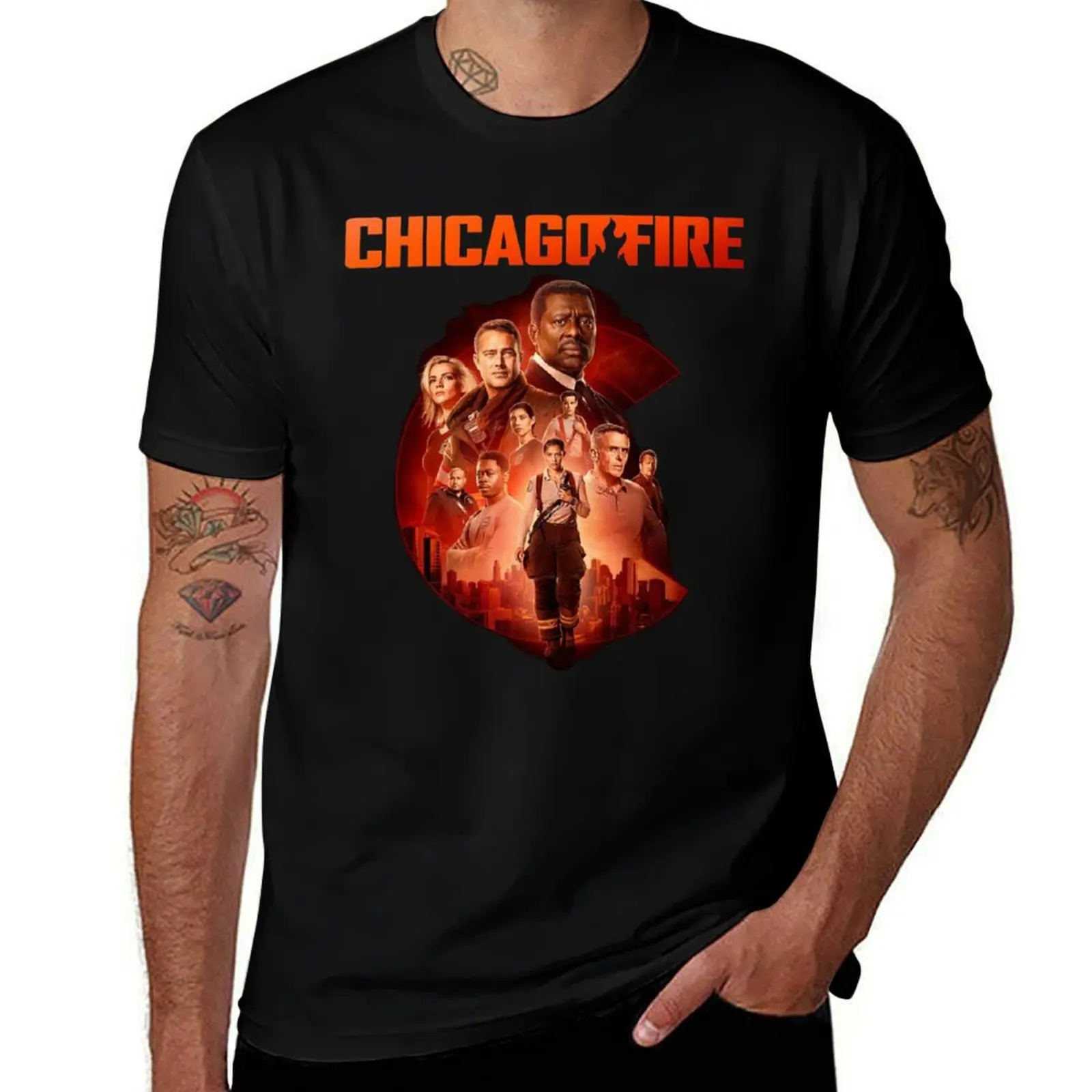 chicago fire cast-members T-Shirt Funny t-shirt T-shirts man oversized t shirt plain white t shirts men