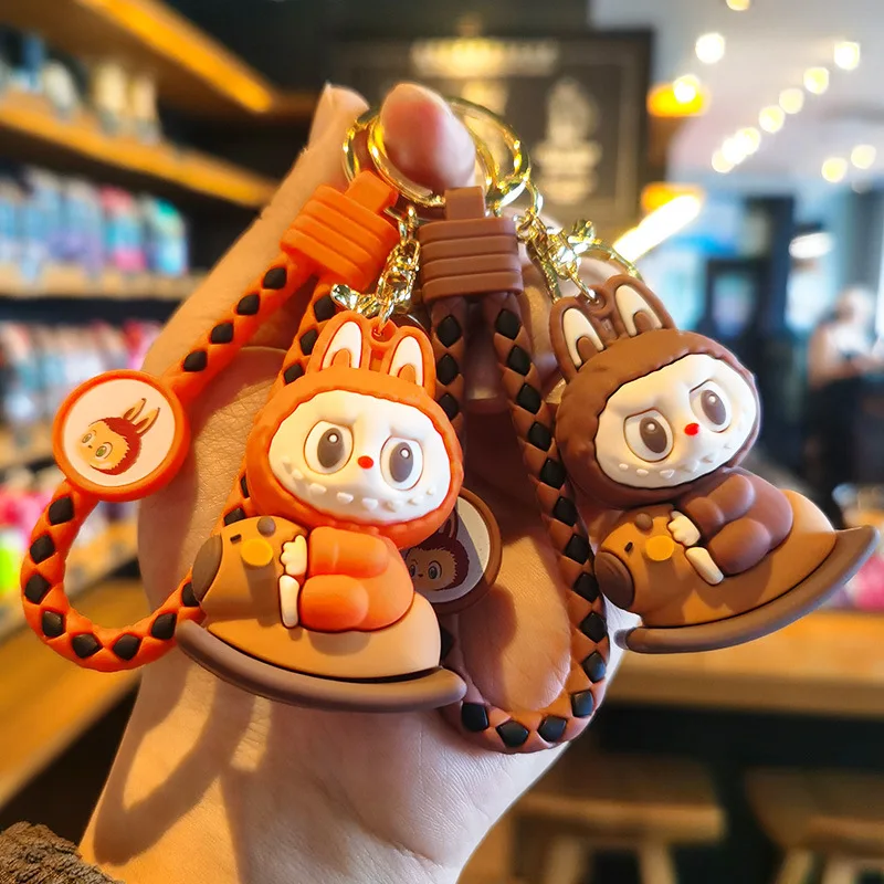 

Woven Style Wooden Horse Riding Trendy Cute Bucktooth Keychain Kawaii Cute Personalized Gifts Y2k Fashion Toys Anime Cartoon