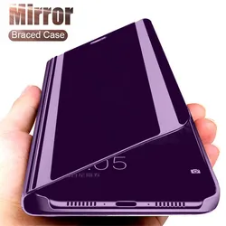 Luxury Mirror Flip Case For iphone 15 14 13 12 11 Pro Max 7 8 Plus X XS XR Shockproof Armor Cover Carcasa