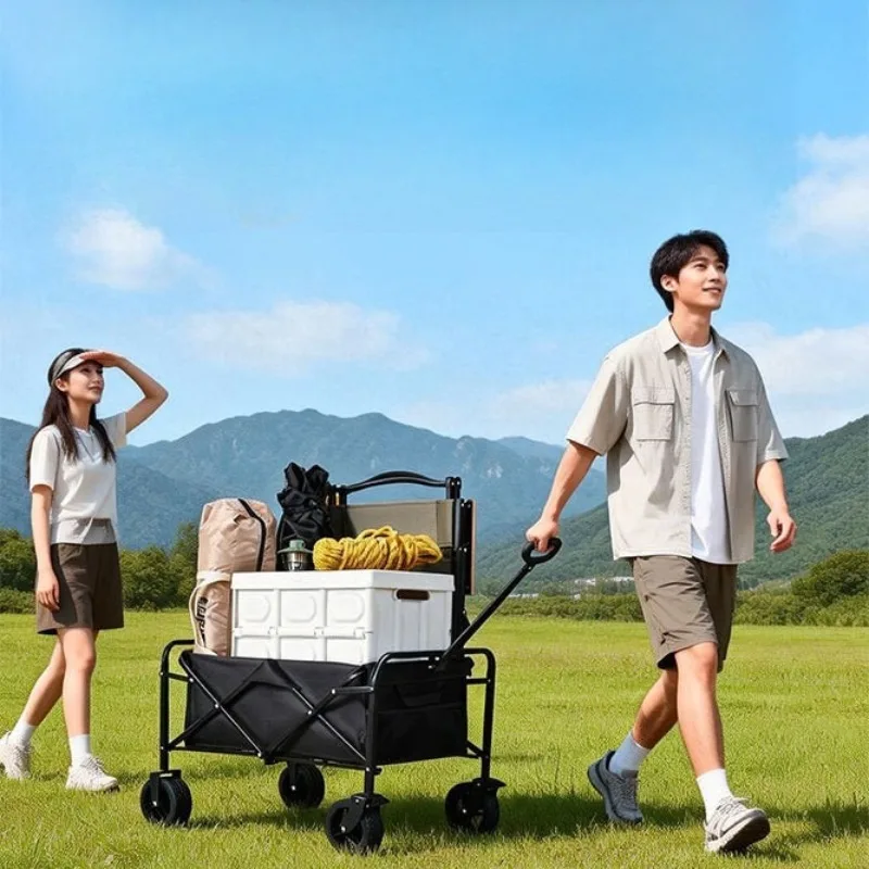 Foldable Outdoor Camping Cart Portable Handcart Picnic Wagon Trolley Outdoor Camping Foldable Cart Picnic Camping Cart