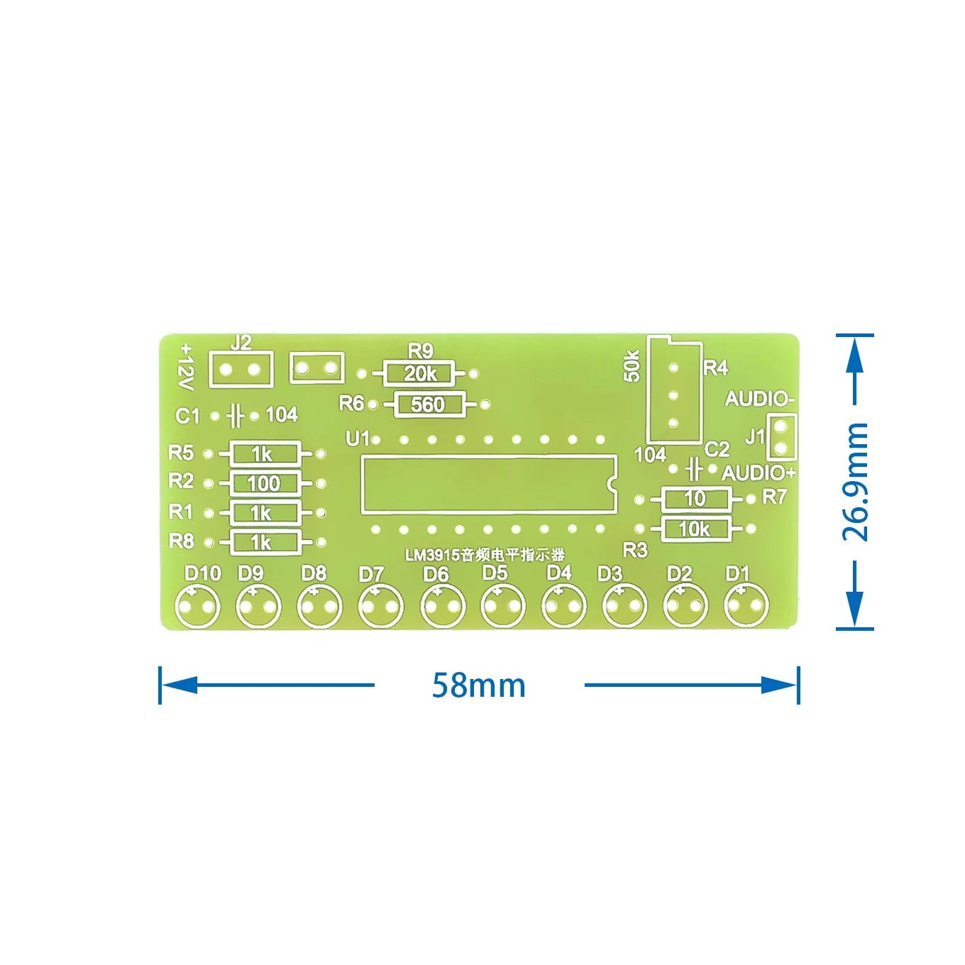 Kit di addestramento per saldatura LM3915 kit indicatore di livello audio a 10 sezioni