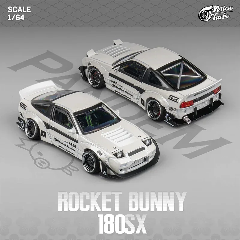 MT In Voorraad 1:64 Pandem S13 Silvia 180SX Type X Lowride Metallic Wit Diecast Diorama Auto Model Collectie Speelgoed MicroTurbo