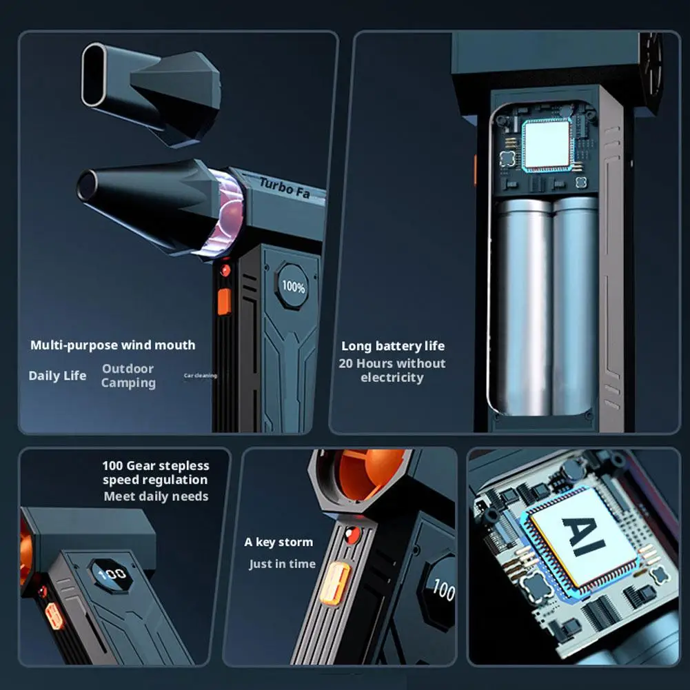 130000 دورة في الدقيقة منفاخ الهواء الكهربائي توربو فرش السيارات عالية السرعة USB تهمة لنفخ الغبار مجفف الشعر
