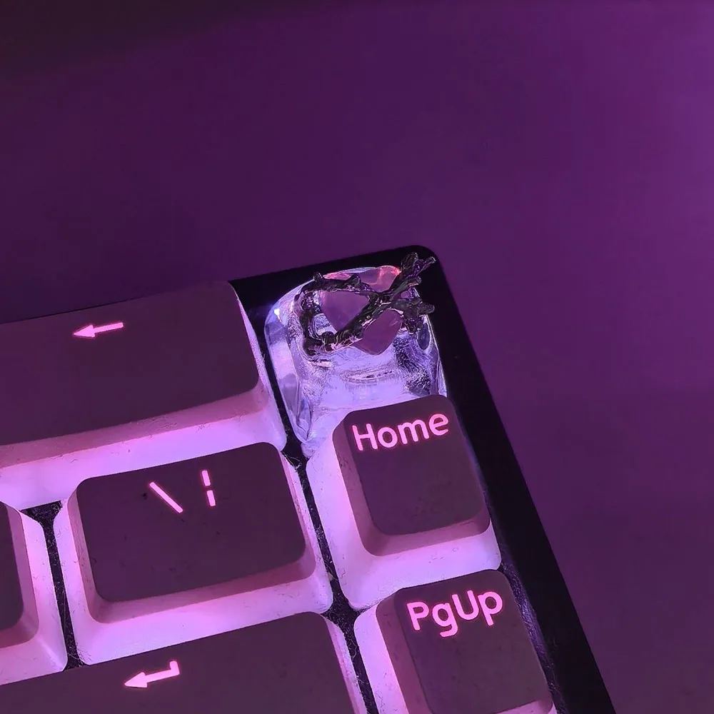 For Mechanical Keyboard,Gothic Thorn‑Heart Metal Artisan Keycap,Iridescent Gem Design ESC Decor Keycap,Cool Gaming Accessory