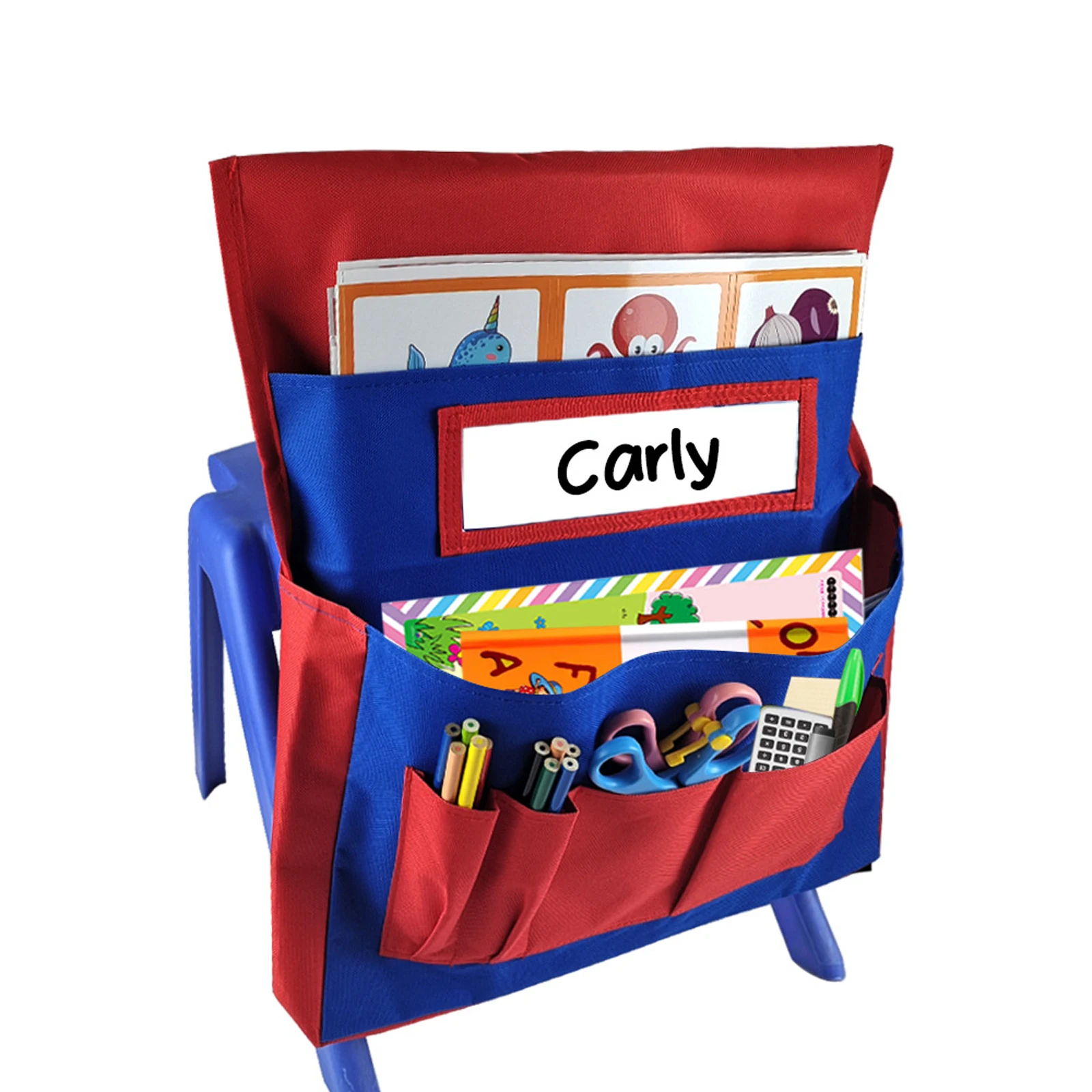 Student Chair Seat Back Chairback Buddy Pockets School High-quality New Polyester High-capacity Multicolor Stationery Storage