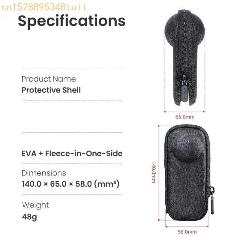 Y4QF Compact -Reisetack -Tragetasche für 360 Actionkamera -Ausrüstung Leichtes EVA -Schalen -Schutzorganisator