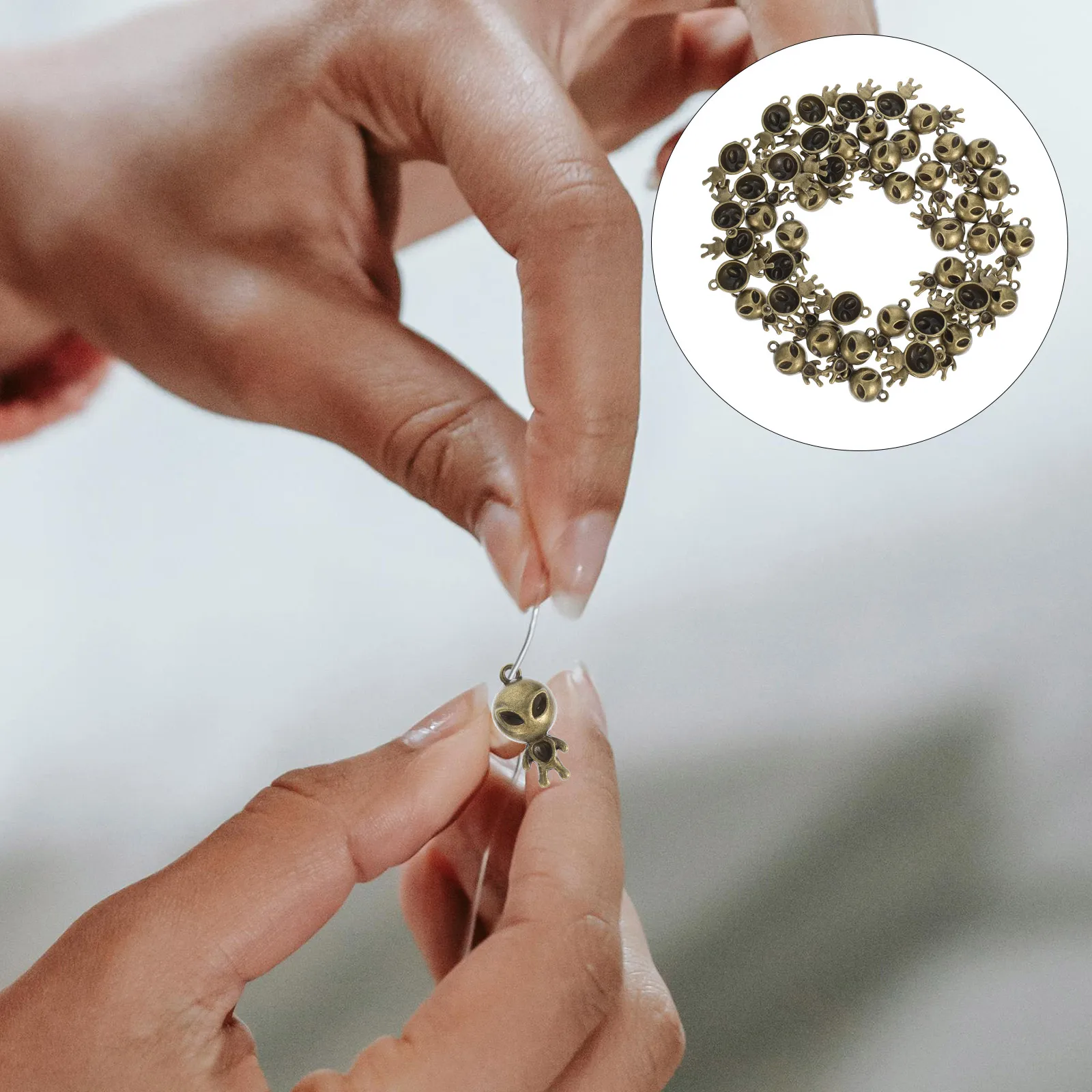 

50pcs Pendant Diy Necklace Pendants Necklace Charms DIY Earring Accessories Fashion Jewelry Heart Keychain Decorations