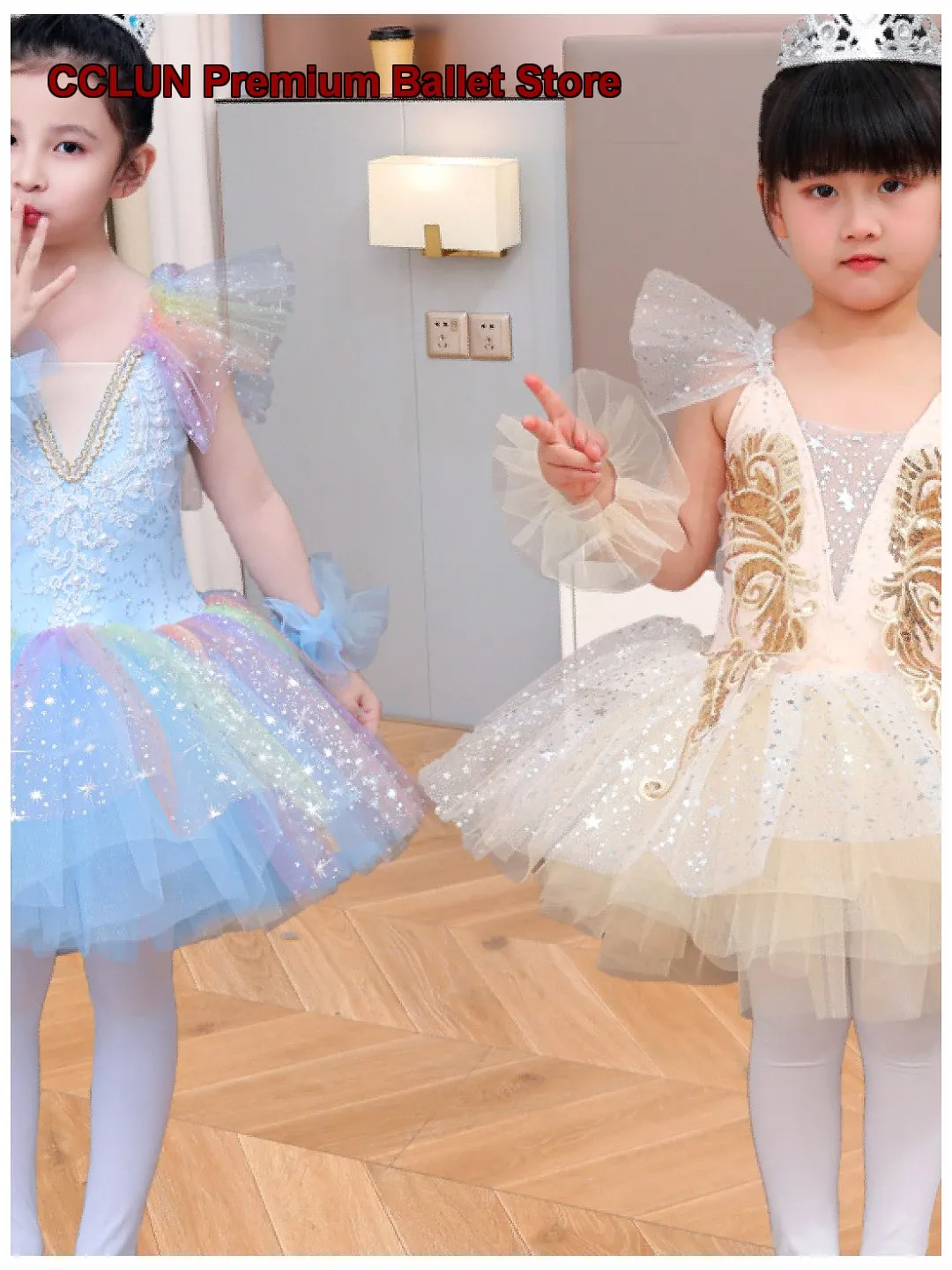 Children's Girls Sequin Tutu Skirt Princess Tulle Skirt for Kindergarten Graduation and Sports Day Kids