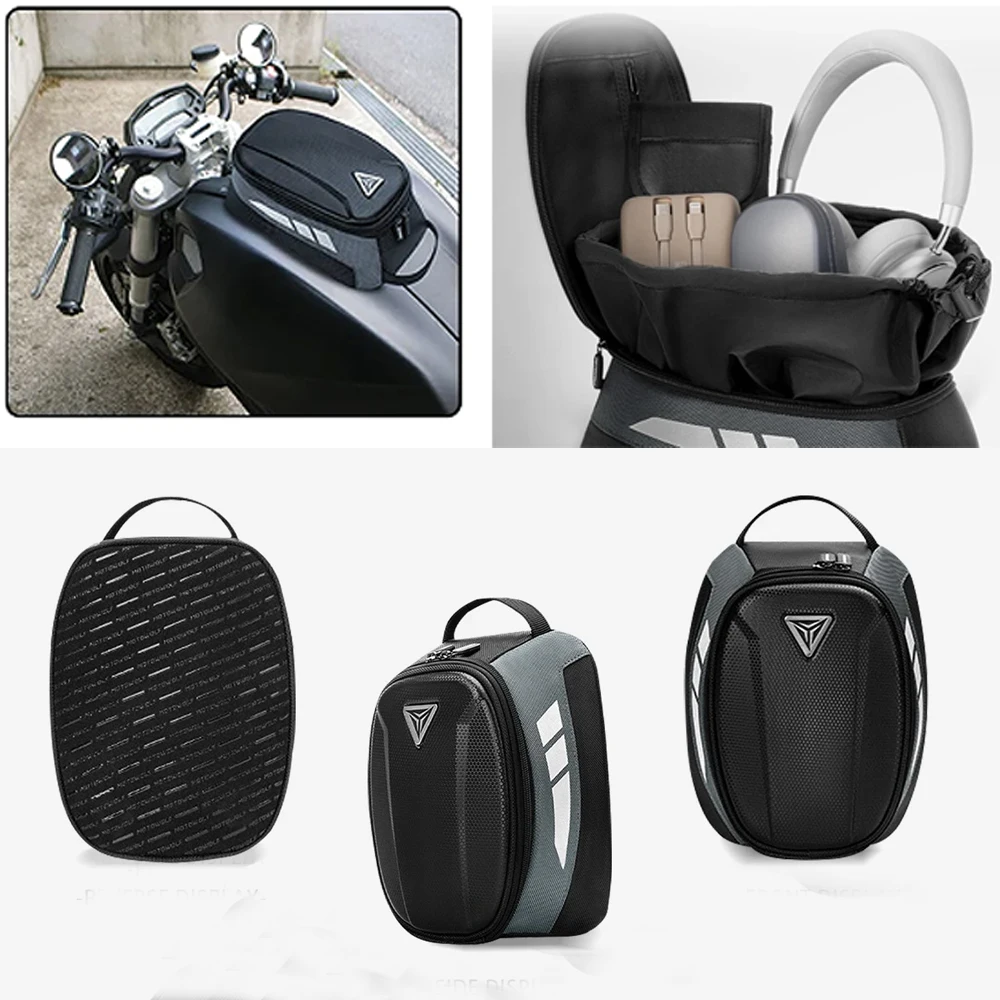 

Магнитная сумка для багажа на топливный бак для универсального ретро-мотоцикла с железным масляным баком, водонепроницаемая передняя сумка на бак для гоночного мотоцикла 4,5 л