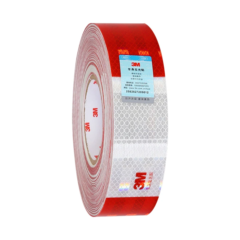3M Reflective Sticker 983D Red White Truck Dedicated Reflective Decal Automotive Safety Warning 3M Level 2 Body Reflective Stick