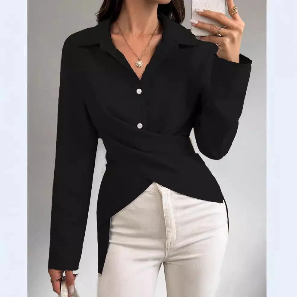 Elegant Women's Top Shirt  Blouse 2024 Autumn Slim Fit Shirts Tendencia Camisas Femininas Estilosas Рубашка Оверсайз