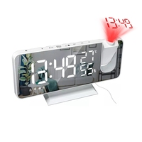 LED Digital Projection Alarm Clock Electronic Alarm Clock with Projection FM Radio Time Projector Bedroom Mute Clock A