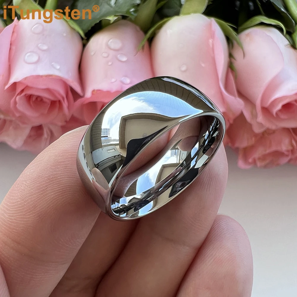 iTungsten 2mm 4mm 6mm 8mm 10mm Tungsten Carbide Finger Ring Men Women Couple Engagement Wedding Band Trendy Jewelry Confirm Fit