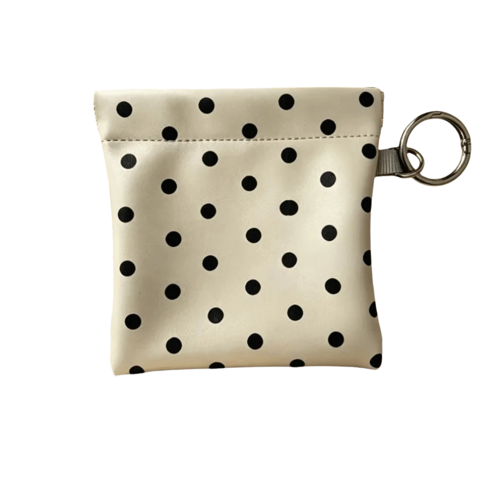

PU Self-closing Storage Bag Automatic Closed Portable Hanging Lipstick Pouch Pendant Design Small Size Card Pack Office