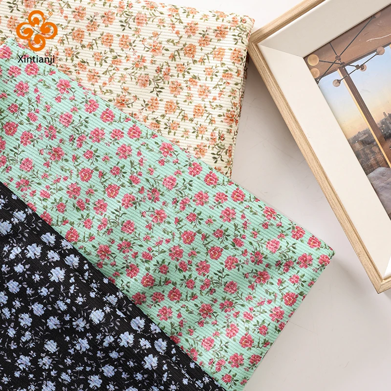 0.5/1/2/3 متر طباعة الأزهار الصغيرة 16 ويل سروال قصير النسيج سحق الضلع لفستان بلوزة تنورة إكسسوارات الشعر Craft بها بنفسك الخياطة الحرفية