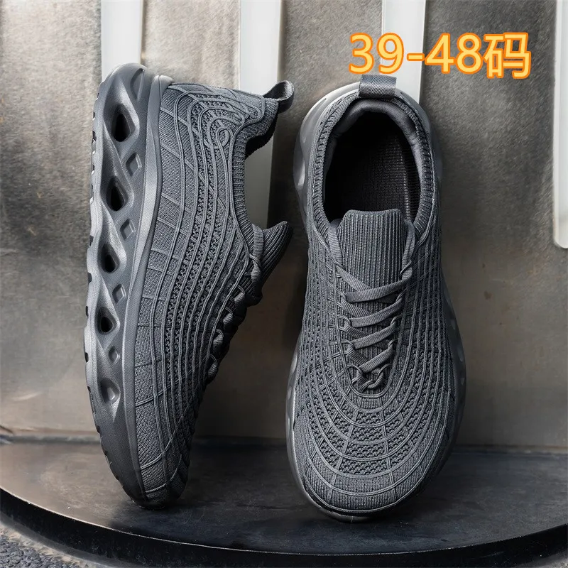 Men's Plus Size Wide Toe Box Casual Sneaker Cushion Running Shoes Lightweight Breathable Knit Walking Shoes for Work & Gym Sport