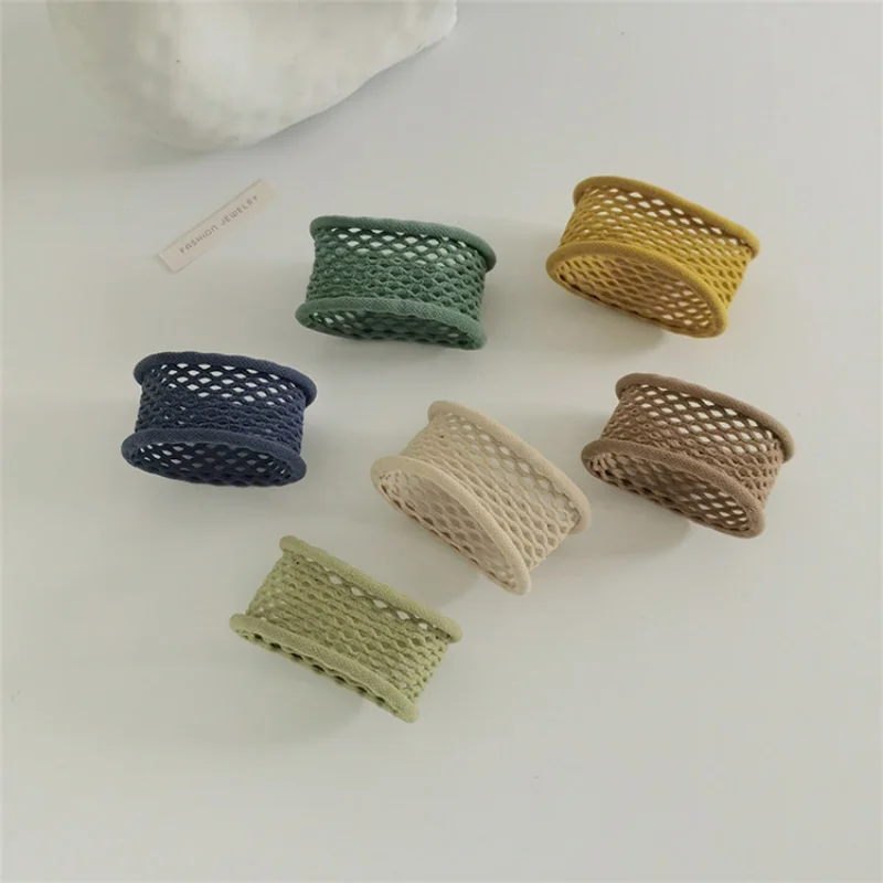 6pcs/pack Women Hollow Out Seamless Elastic Hair Band Quality No Crease Rubber Band Stretch Ponytail Hair Tie Simple Rope Band