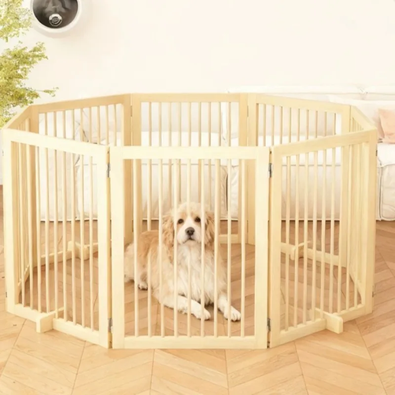 Dog Crate Divider Panel, Indoor Wooden Octagonal Pet Fence, Foldable Dog Isolation Gate, for Home Use
