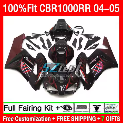 OEM Fairing For HONDA CBR 1000RR CBR1000 CC 04-05 Red flames 191Q1.19 CBR1000RR 2004 2005 CBR 1000 RR 04 05 Injection Body Kit