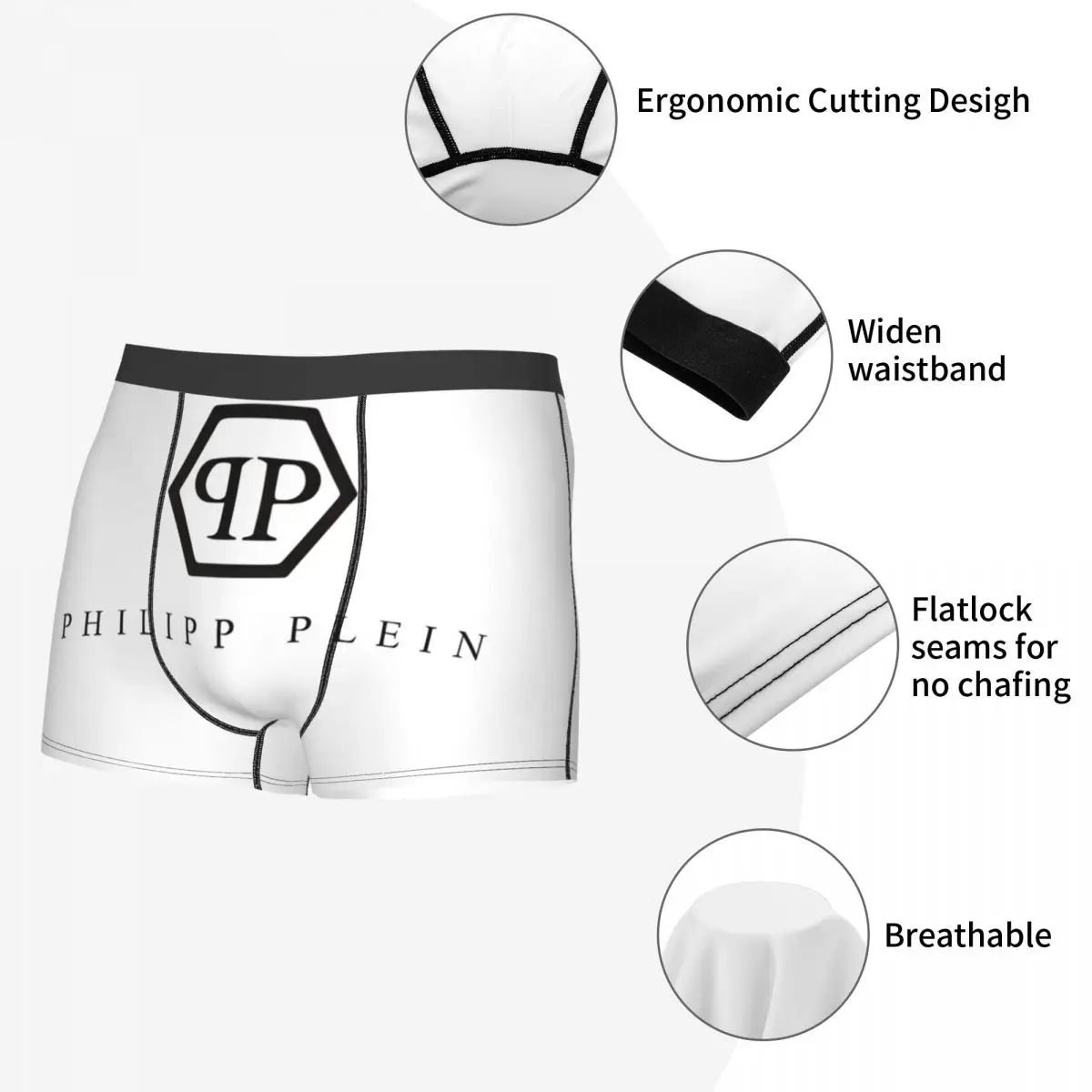 Men\'s Boxer Briefs Shorts Panties Philipps Pleining Soft Underwear Homme Fashion S-XXL Underpants