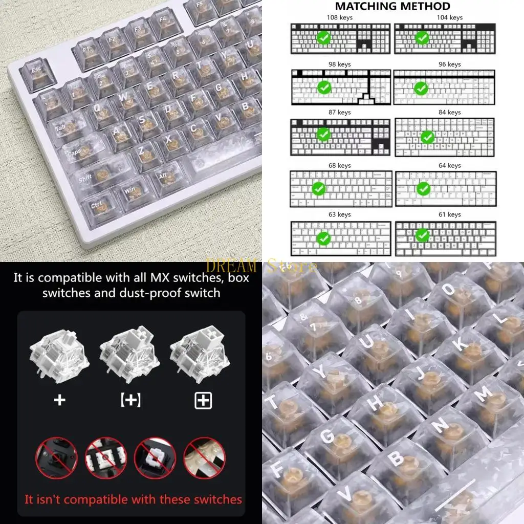 Premium 132 Keycaps Carbon Fiber Pattern And Through Feature PBT best sale