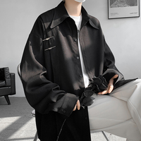 Spring Summer High Quality Solid Long Sleeve Shirts Man 2024 Casual Oversize Blouse Male Fashion Simple Clothing Plus Size 5XL-M