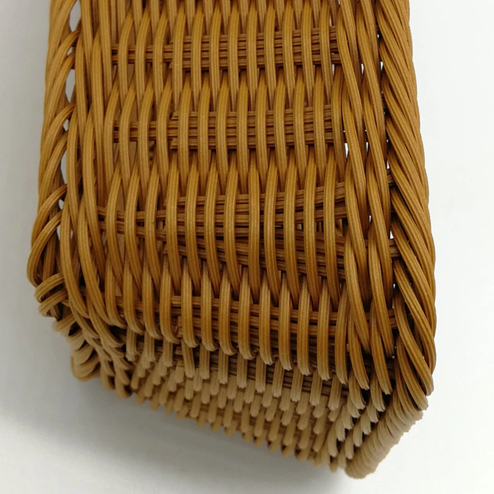 

Imitation Rattan Basket Plastic PP Eco Friendly Bread Storage Baskets Restaurant Display Food Serving Vegetables Home Hotel