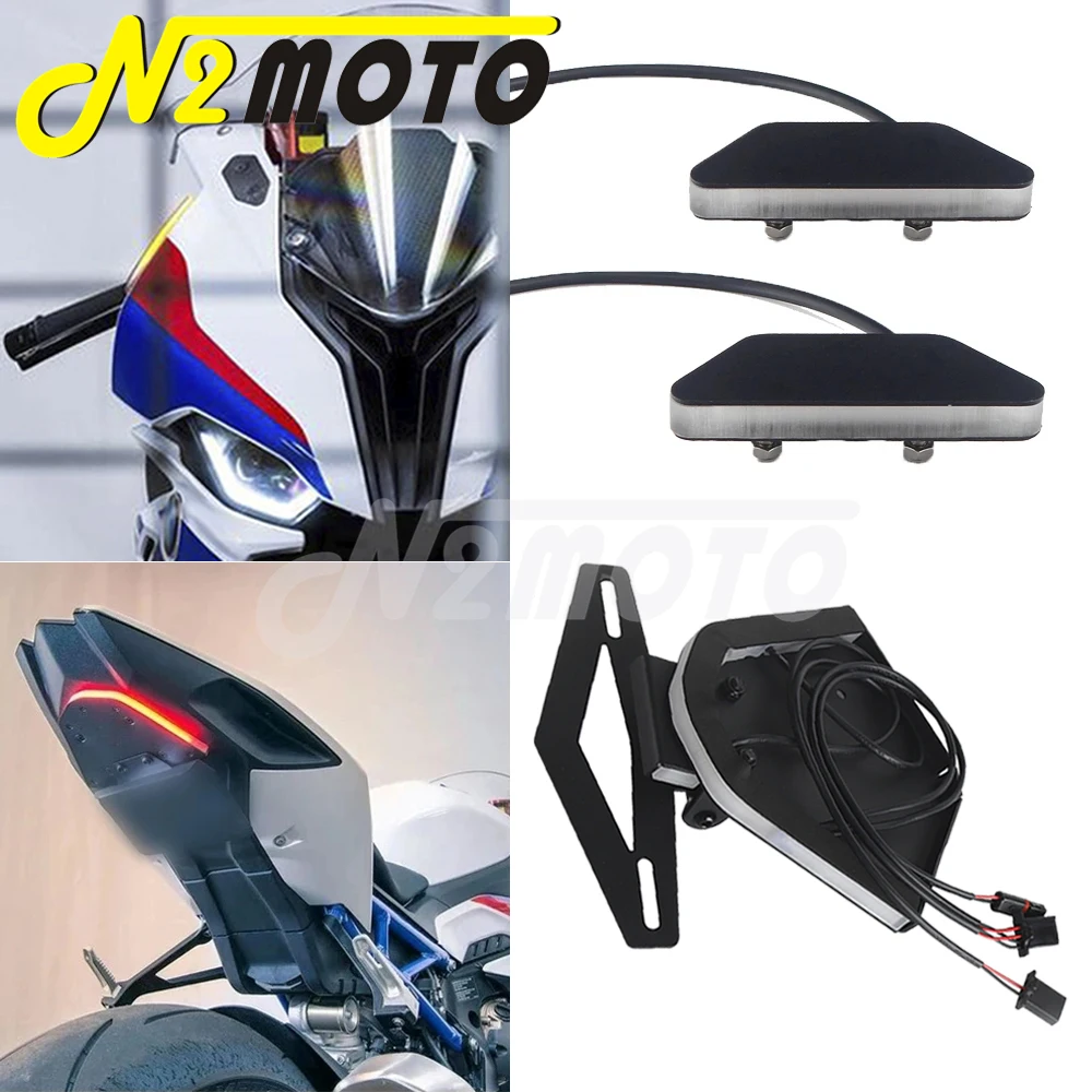 

Motorcycle Fornt Mirror Block Off LED Turn Signals Light and Tail Tidy Rear Fender Eliminator For BMW S1000RR S 1000 RR 2020-up