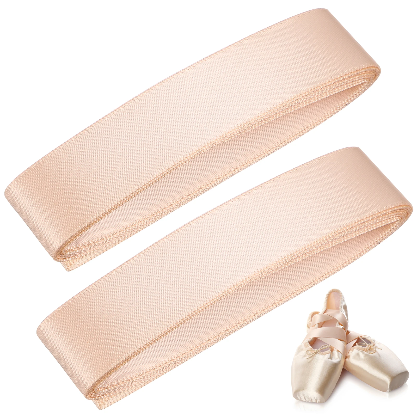 

2 шт., ленты-пуанты, атласная балетная лента для женщин и девочек, прочный плоский ремешок для танцевальной обуви, аксессуар для выступлений на сцене, розовая обувь