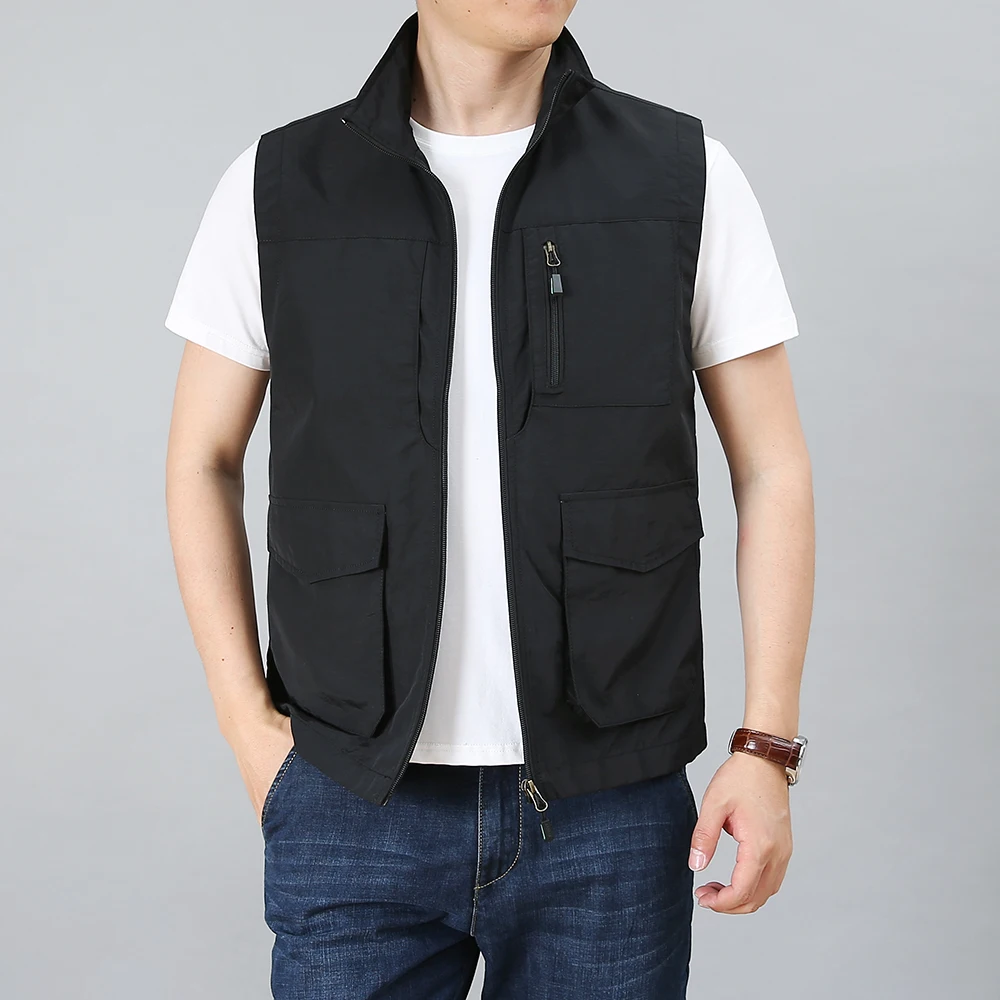 

Vest Thin Large Size Fishing Vest Men's Outdoor Vest Multi-Pocket Photography Vest Travel Jacket Mountaineering Plus Size 5XL