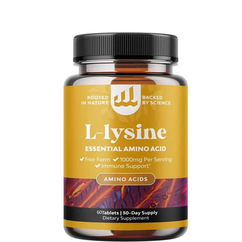 مكملات L-Lysine-Lysine لصحة العين والعناية بالشفاه ، شكل مجاني ، ليسين عالي القوة ، تطهير الكولاجين ، دعم المناعة