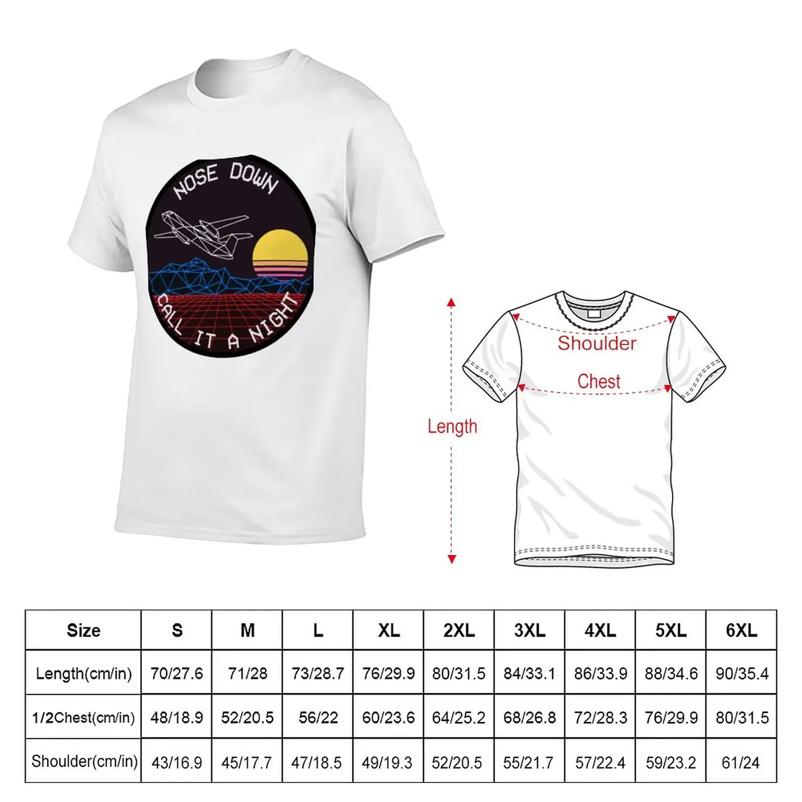 Sky King - Nose Down & Call It A Night T-Shirt Cute Clothes Tops Aesthetic Clothing Animal Print For Boys Oversized T Shirt Men