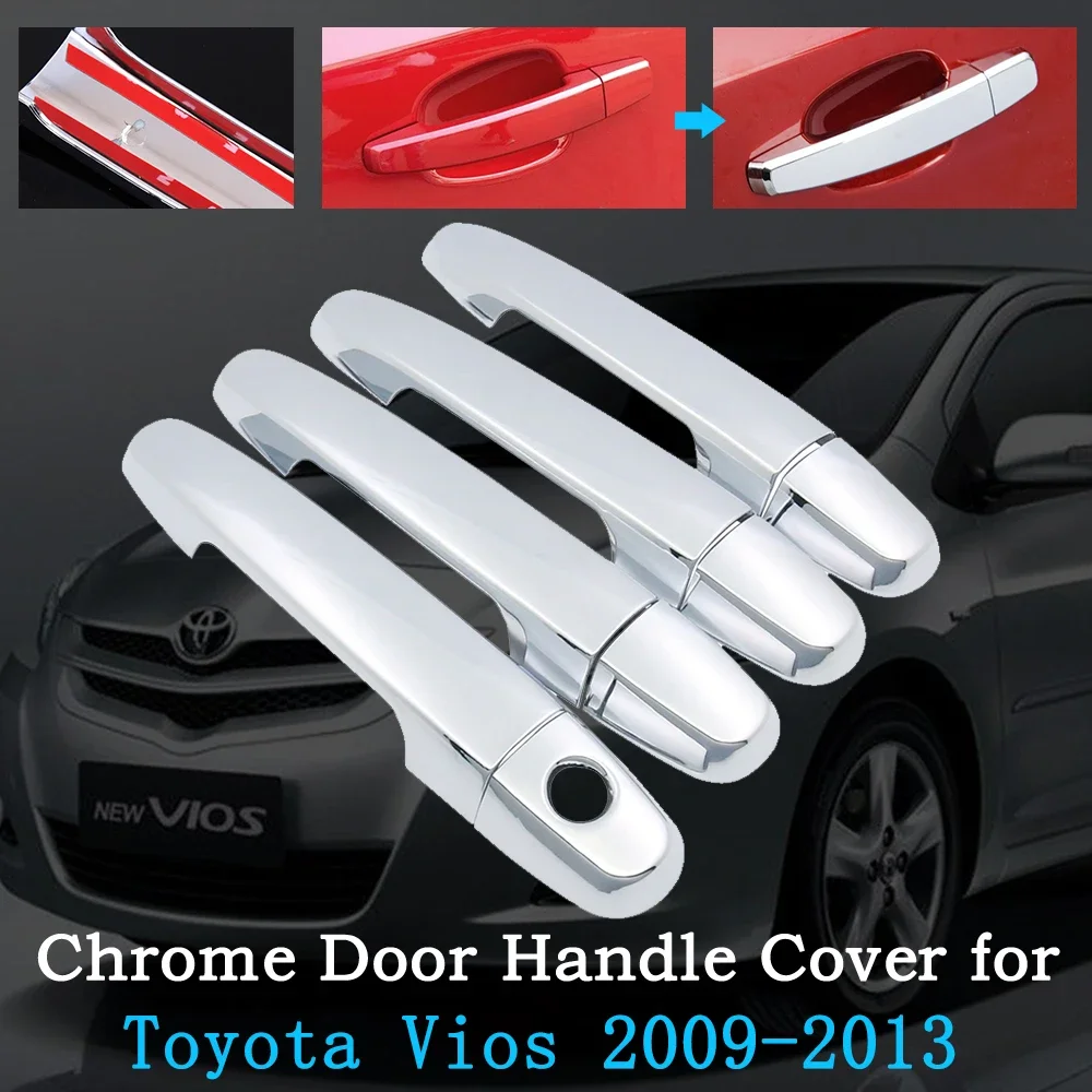 

Хромированная крышка автомобильной дверной ручки для Toyota Vios XP90 Limo 2009 ~ 2013, роскошное внешнее покрытие аксессуары наклейка на автомобиль 2010 2011
