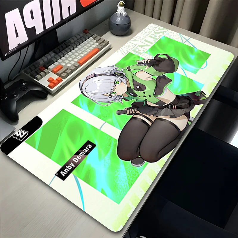 Large Gaming Mouse Pad Zenless Zone Zero Anby Demara kawaii Desk Mat Gamer Computer Mousepad Tablet Keyboard Pad Office Mausepad