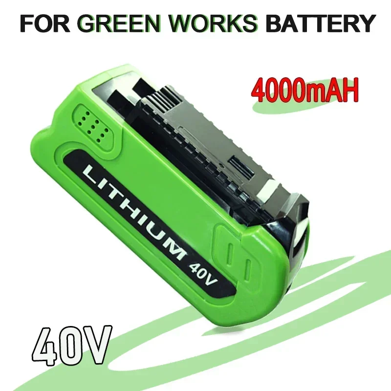 

40V 4000mAh Rechargeable Replaceable Lithium ion Battery Compatible for Greenworks G-MAX 29462 29482 29252 2901319 Power Tools