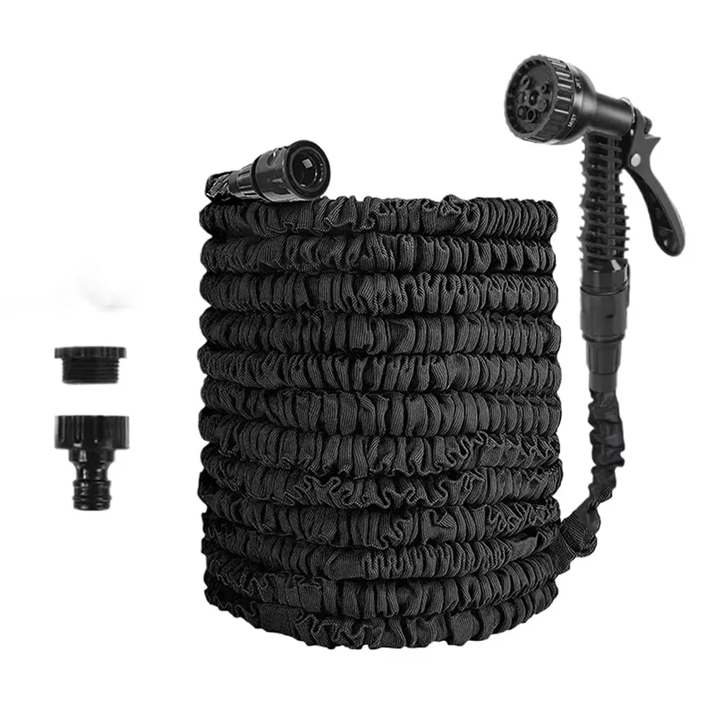 25/50/75/100 قدم خرطوم الجيب الفضة رصاصة توربو النار فوهة أنماط رش متعددة توسيع خرطوم حديقة تركيبات