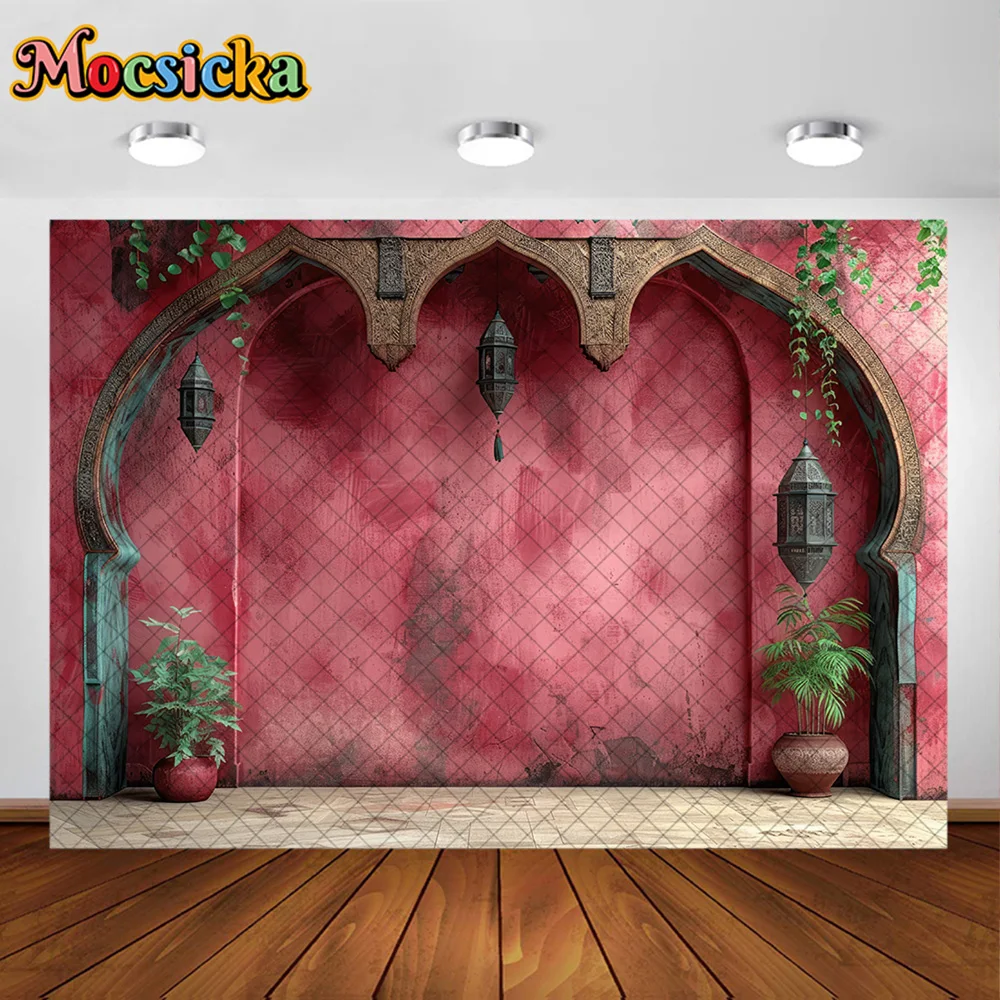 Mocsicka Photography Background Golden Moon Star Night Light Decoration Backdrop Eid Mubarak Holidayt Prom Studio Prop Banner