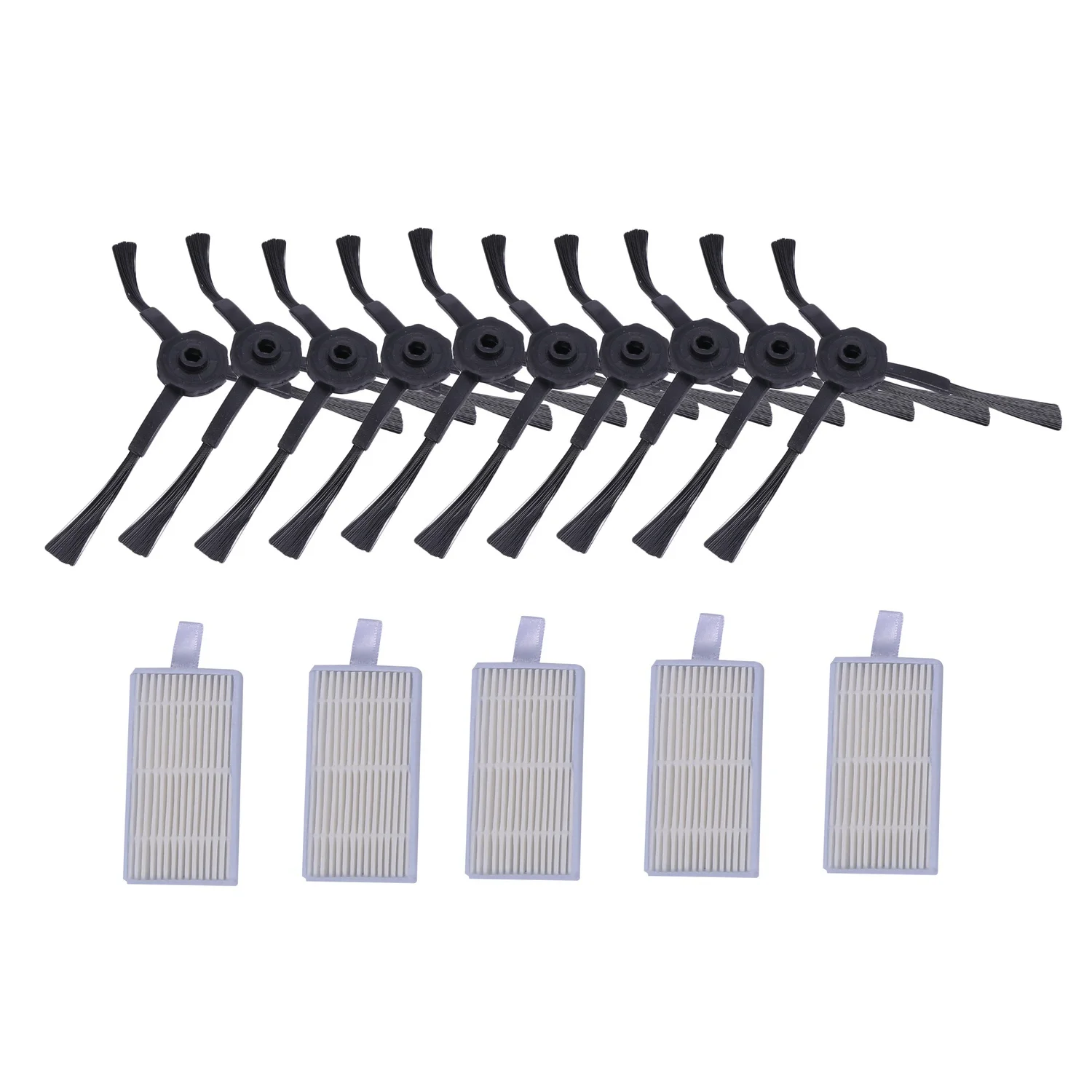 Комплект аксессуаров для пылесоса Panda X500, Gutrend Joy90/Fun 110, Ecovacs Cr120/Cen540 Hepa-фильтр X 5 шт. + боковая щетка X 10