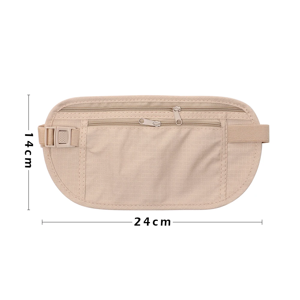 1 Pc Cloth Waist Bags Travel Pouch Hidden Wallet Passport Money Waist Belt Bag Chest Packs Outdoor Sport Accessories