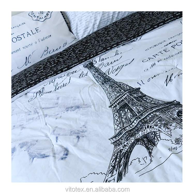 

Всесезонный комплект одеял из микрофибры с принтом в Парижском стиле, постельное белье и простыня, мягкий, удобный, из 8 предметов