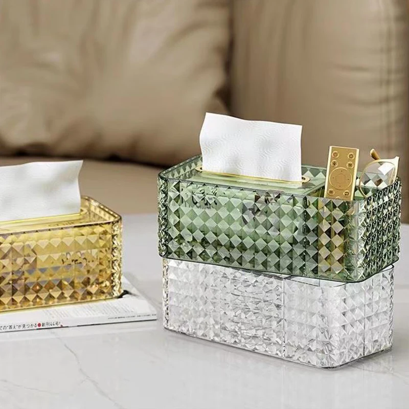 Luxury Tissue Box Wall-Mounted Acrylic Transparent Tissue Box Table Napkin Holder Bathroom Paper Box Tissue Paper Dispenser