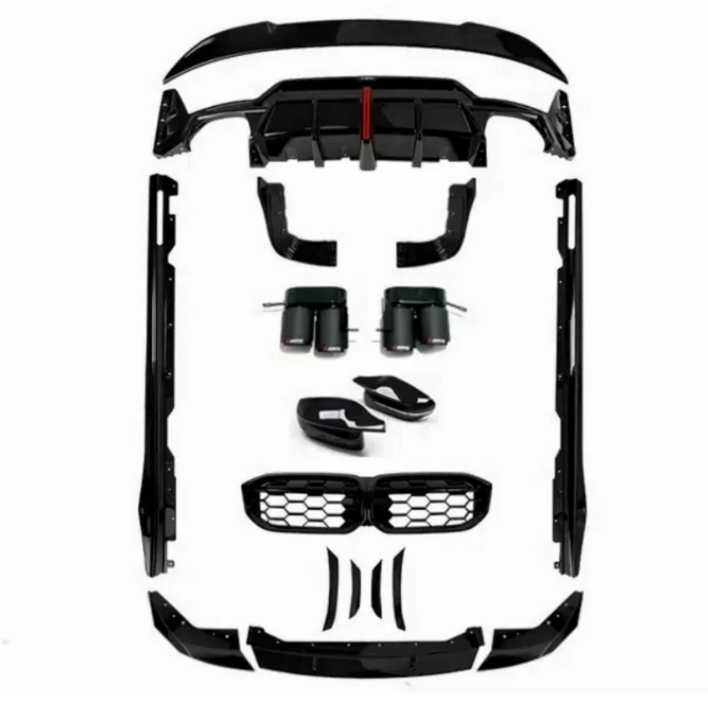 

Передняя лопата автомобиля, задняя губа, боковая юбка для BMW 3 серии 2020-2025, модифицированная решетка, хвостовое горло, задний угловой чехол для зеркала заднего вида