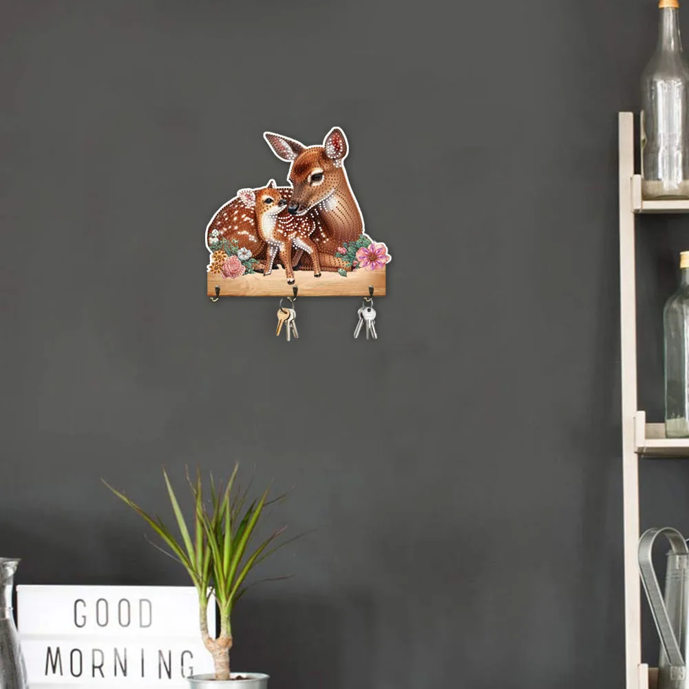VAIIEYO 5D DIY Kat Diamond Painting Hanger Kits met Ketting